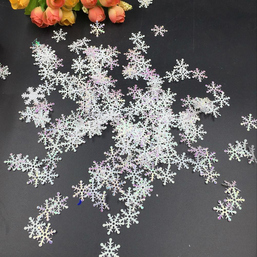 2 Packs 600Pcs In Totaal Witte Sneeuwvlokken Kleurrijke Confetti Voor Kerst Bruiloft Verjaardag Party Decoratie Benodigdheden