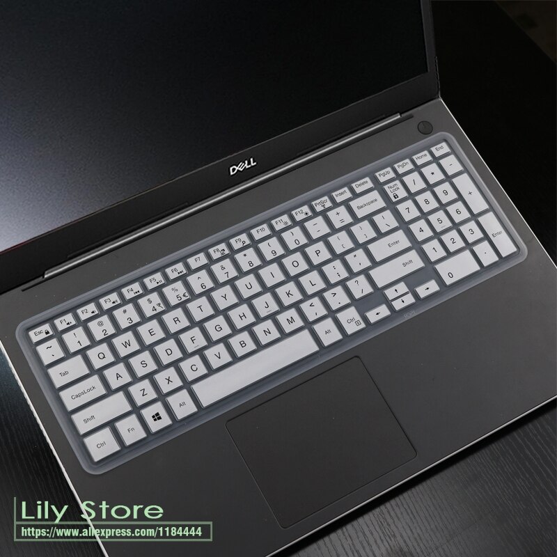 Laptop Notebook Silicone keyboard cover skin for Dell Inspiron I15 3567 3567 3559 3576 3583 3585 5566 5583 5584 15.6 inch: white