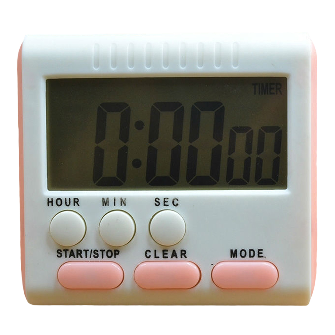 LCD Magnetic Digital 24 HoursTimers Kitchen Timer Cooking Timer Count Up Down Alarm Clock With Stand: Pink