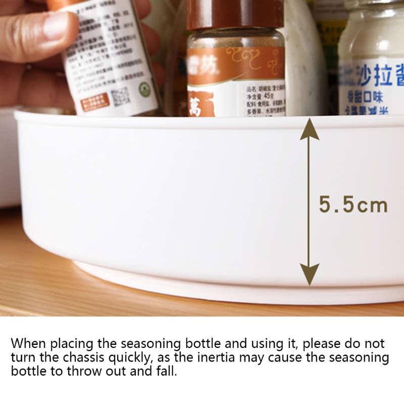 360 Graden Roterende Kast Organisator Keuken Badkamer Cosmetische Draaitafel Opbergvak Antislip Spice Ronde Rack Plaat B03E