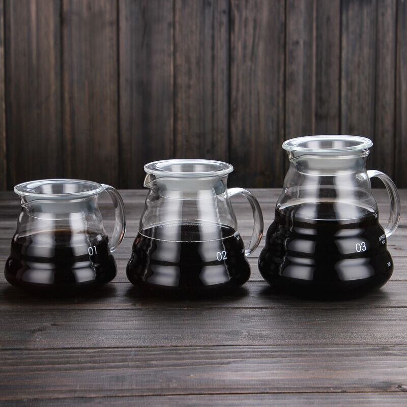 V60 Coffee Pot ,350ml 600ml 800ml Glass Coffee Dripper, Insulated Handle To Keep Your Pour Over Coffee and Fresh Drip Kettle