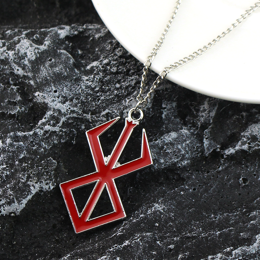 Berserker rune symbol halskæde nordisk logo stål emblem nordisk amulet talisman tegn halskæde smykker: Sort