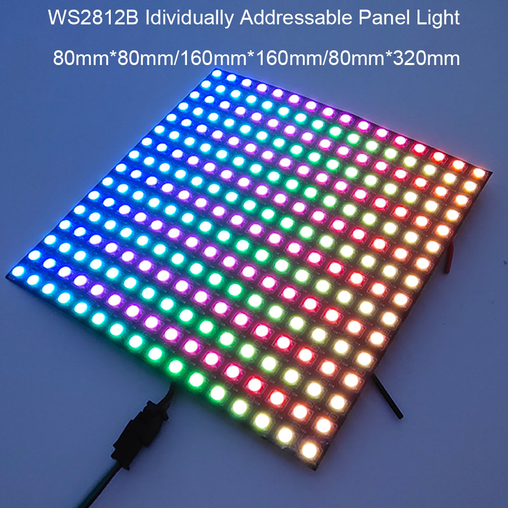 Ws2812b individuelt adresserbare panellys  ws2812 rgb led digital fleksibel 8 x 8 16 x 16 8 x 32 pikselmodul matriseskjerm  dc5v