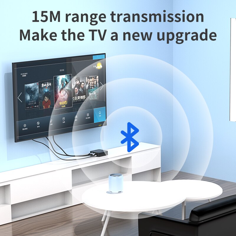 Bluetooth 5.0 Audio RCA ricevitore trasmettitore TF Card AptX 3.5mm Jack Aux NFC adattatore Wireless Stereo per auto TV PC 2 altoparlanti