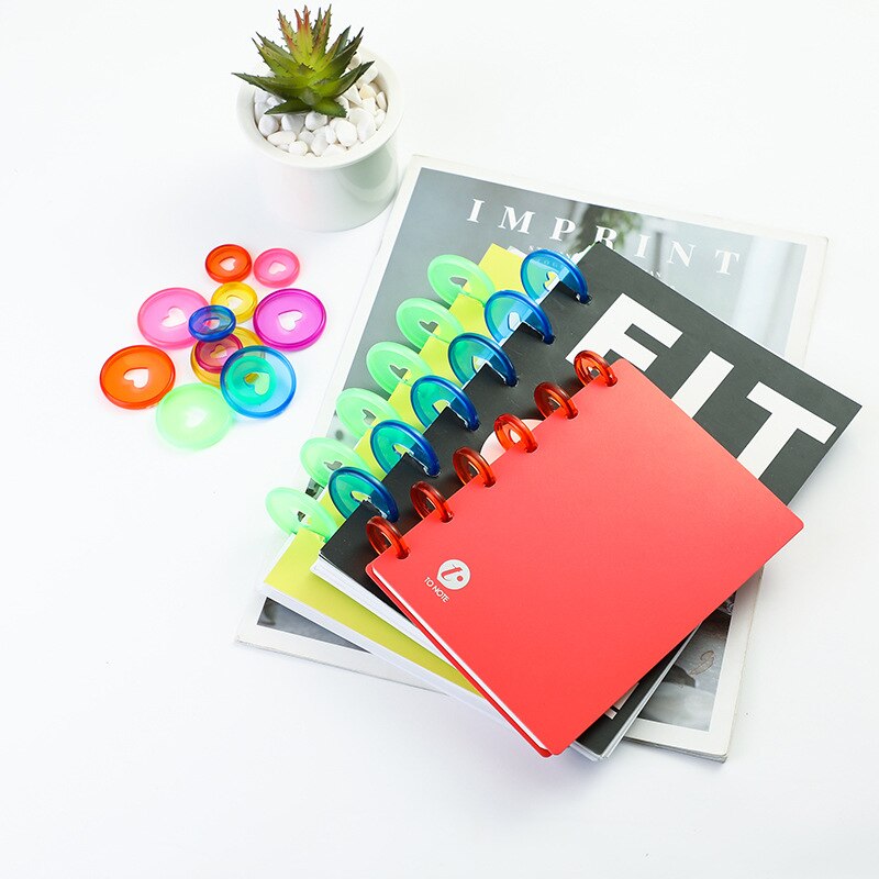 24Mm 12Pcs Notebook Kleur Schijf Gesp Binding Ring Losbladige Knop Paddestoel Gat Hand Boek Accessoires