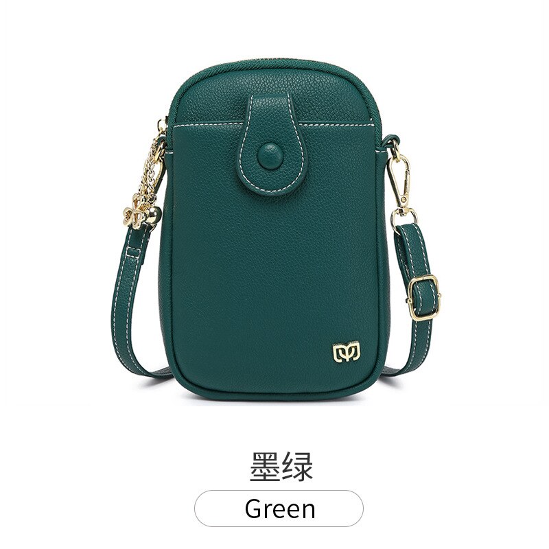 Zomer Vrouwen Schouder Messenger Bags Dames Wilde Kleine Lederen Tas Grote Capaciteit Mobiele Telefoon Tas Clutch Portemonnee Pocket: Dark Green