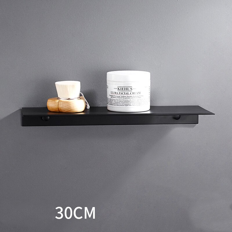 WZLY Bathroom Shelves Black Aluminum Wall Mounted Square Kitchen Shelves Bathroom Shower Storage Racks Shampoo Cosmetic Shelf: 30cm