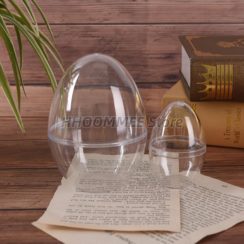Décorations en forme d'oeuf en plastique Transparent, 1 pièce, trémies de noël, ornement boule suspendue, fournitures de fête pour enfants