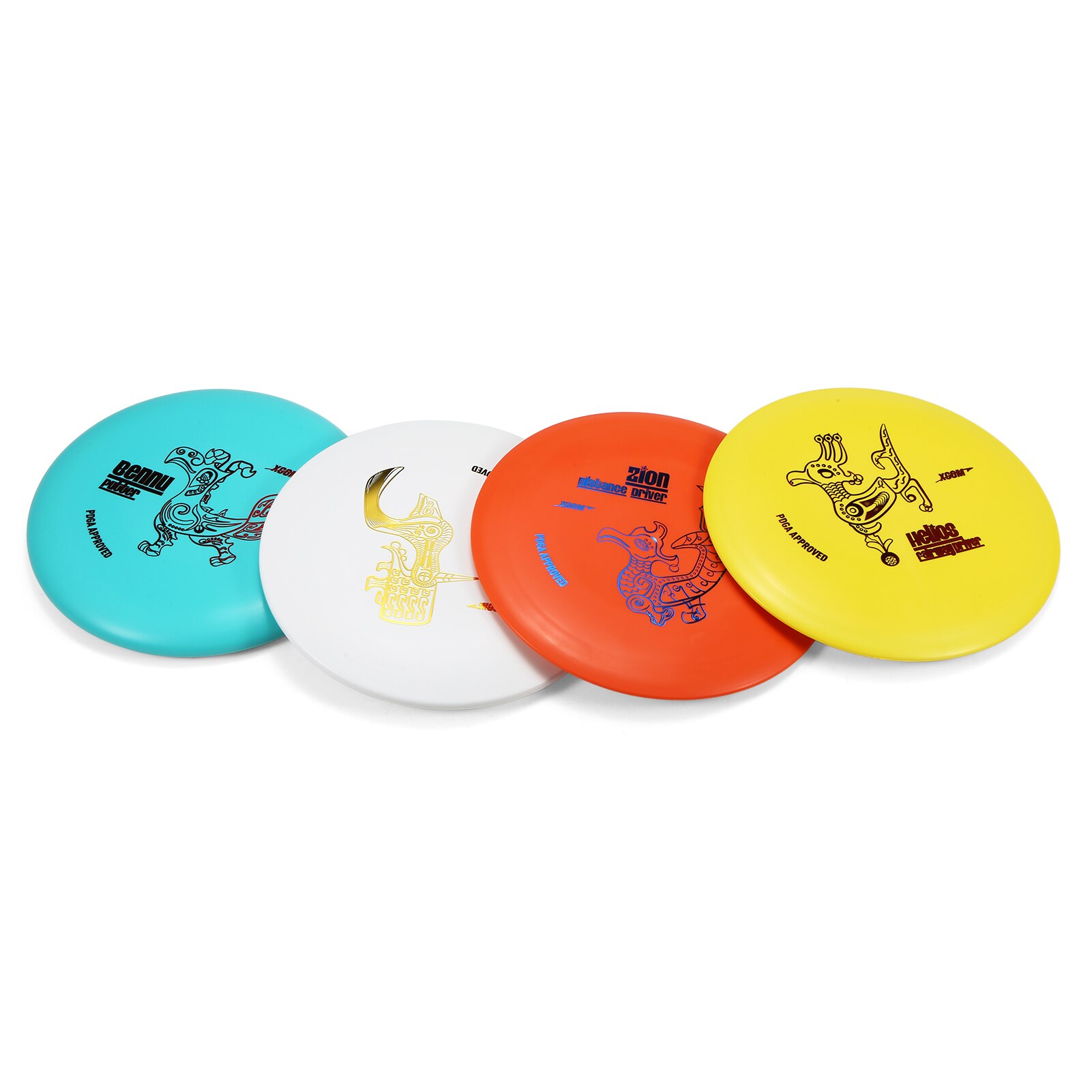XCOM Disc Golf Pro Set Golf Bag Pouch Distance Driver Fairway Driver Mid-Range Putter Disc for kids Adults Golf Accessories: 4PCS Disc only