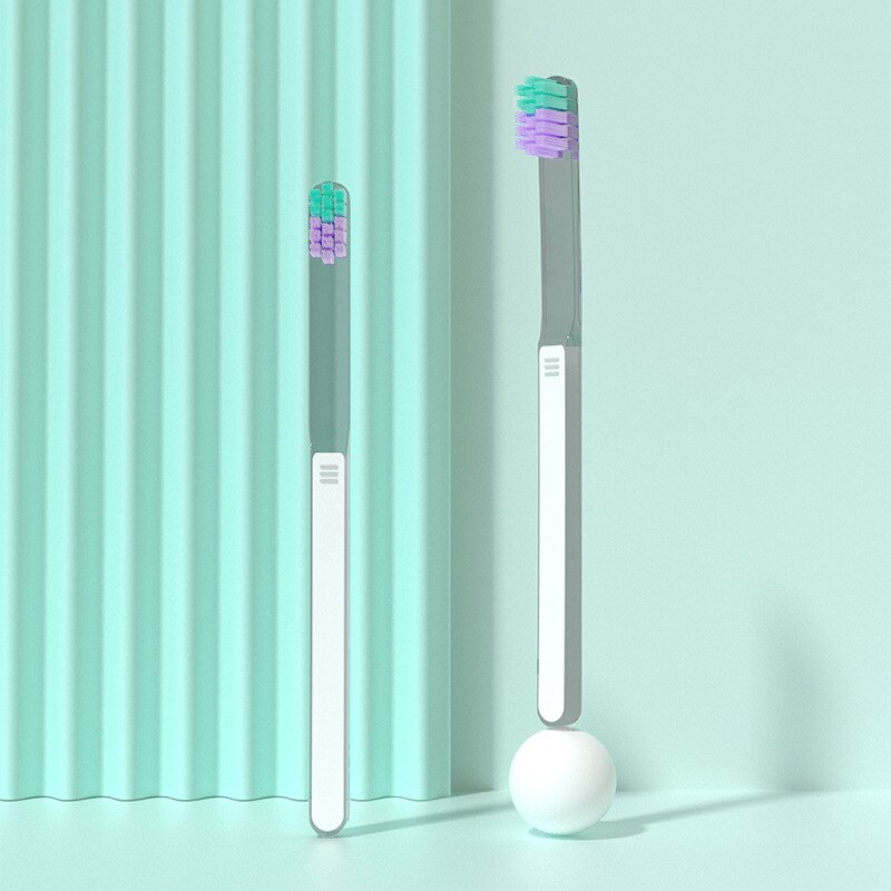 Adult Wide Head Toothbrush High-end Soft Bristle Toothbrush Macaron Color Daily Toothbrush Family Pack: Gray