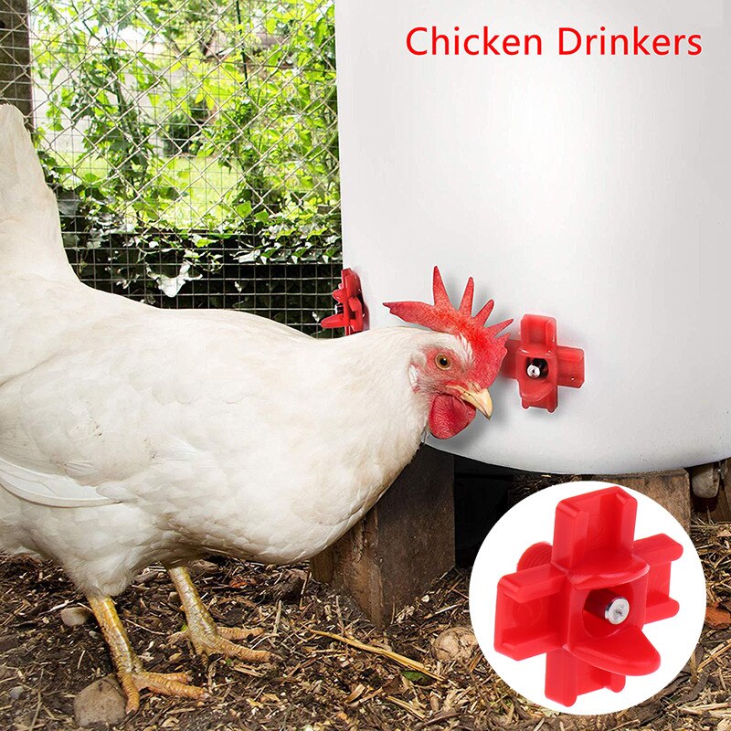 1pc Poultry Water Drinker Horizontal Side Mount Clean Automatic Poultry Chicken Quail Feeder Water System Feeding: Default Title