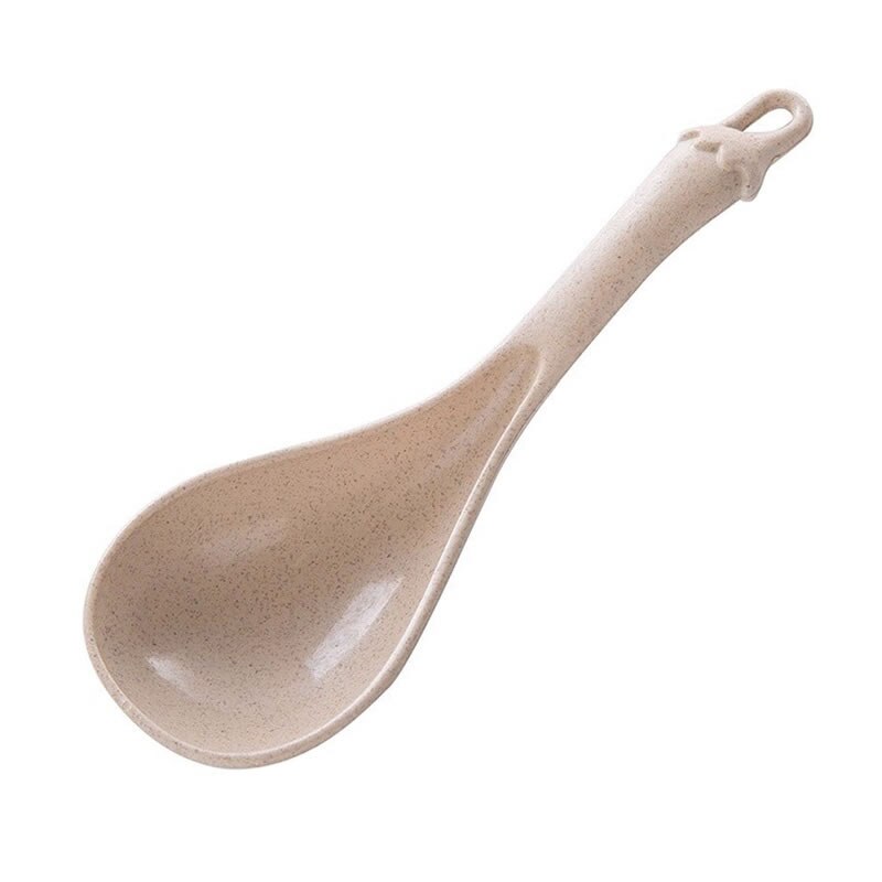 QueenTime Kunststoff Suppe Schöpfen Weizen Stroh Große Löffel Chinesische Suppe Löffel Mit Hängen See Blau Küche Pfannen Scoop Kochen Gerät: nackt