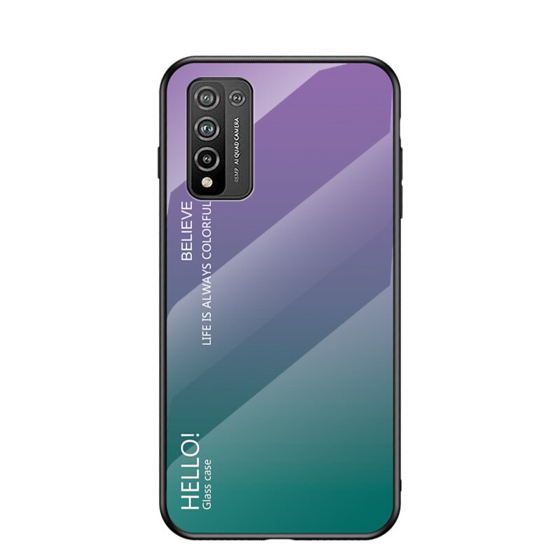 MAKAVO per Huawei Honor 10X Lite coperchio coperchio per telefono Honor 10X Lite in vetro temperato sfumato di lusso per Fundas: viola