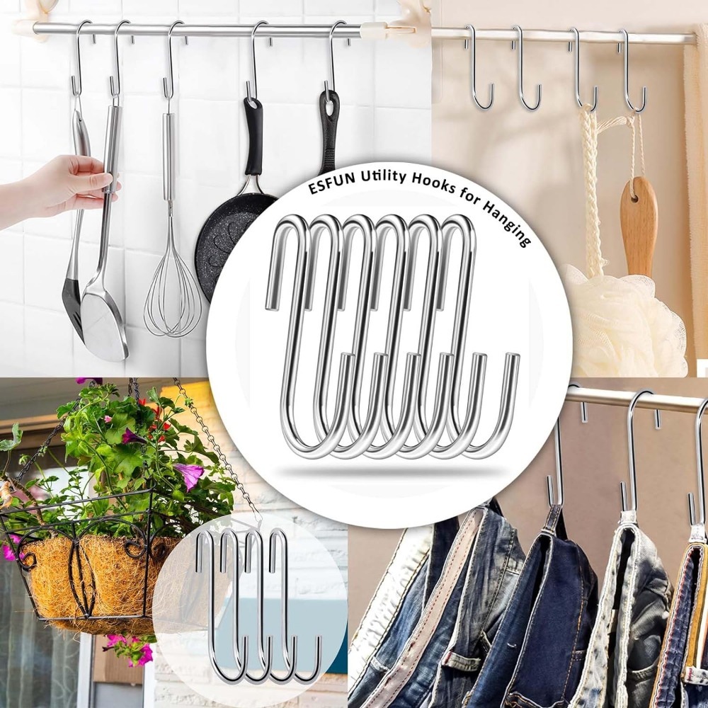 Heavy Duty S-haken Pan Pannenlap Rack Haken Hangende hangers S-vormige organisator Opslaghouder Kleding Tassen Keukenaccessoires