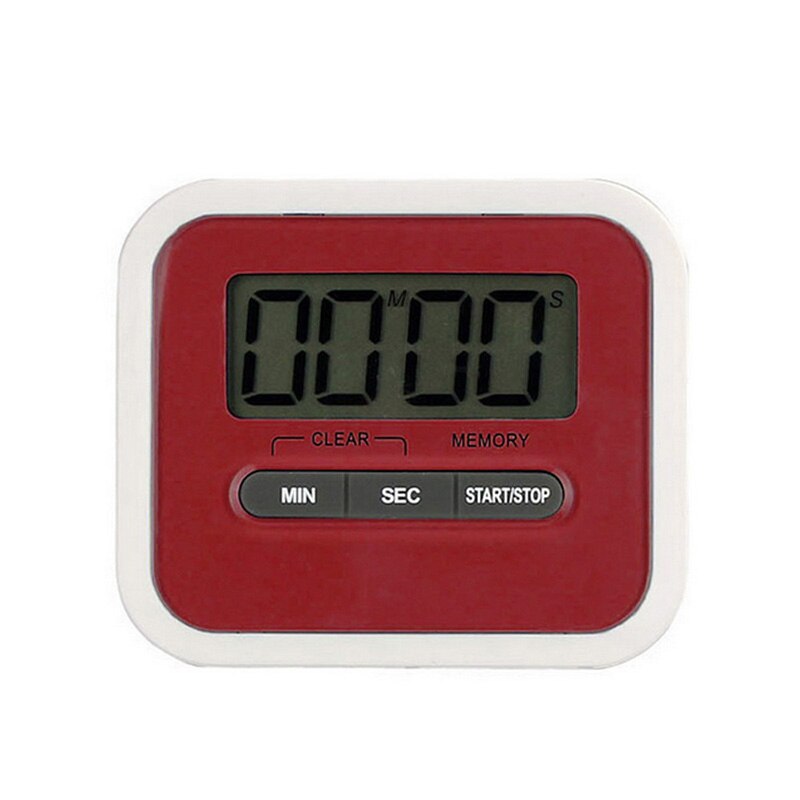 Mini LCD Digital Display Kitchen Timer Square Kitchen Countdown Alarm Magnet Clock Sleep Stopwatch Clock Timer: Red