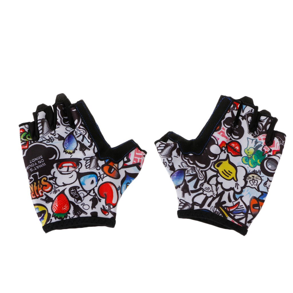 Kids Gloves Half Finger Breathable Skate Riding Anti Slip Outdoor Gloves children: S