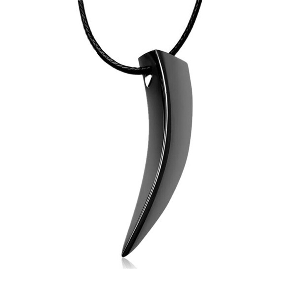 Wolf Tooth Pendant Necklace Men Hip-Hop RAP Street Culture Titanium Stainless Steel Classic Chain Necklace Men Jewelry