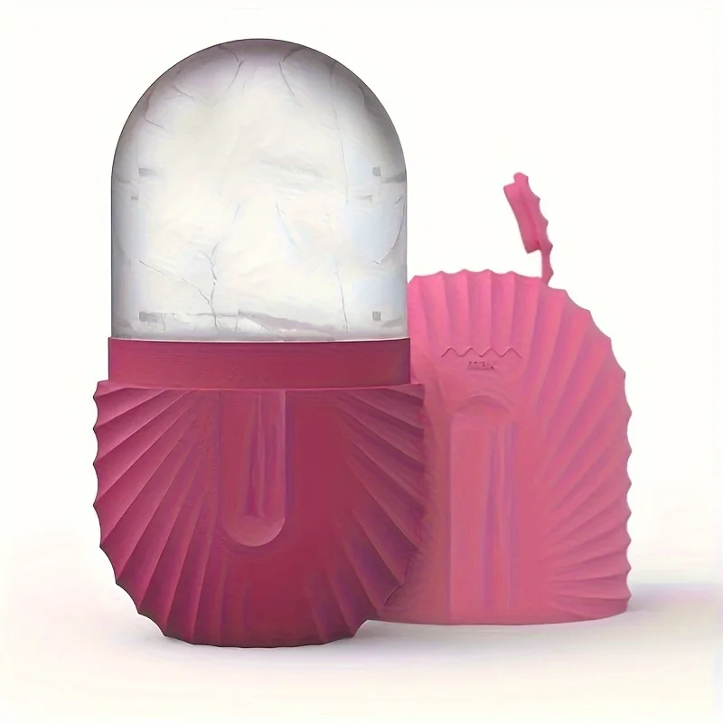 Rodillo de hielo para cara y ojos, belleza Facial, reafirmante, rodillo de hielo refrescante para la piel, molde de silicona para cubitos de hielo, herramienta reutilizable para el cuidado de la piel Facial: Rojo