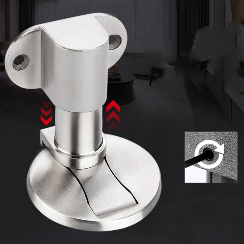 Adjustable Door Holder Alloy Magnetic Door Stopper Non-punch Sticker Water-proof L4MB