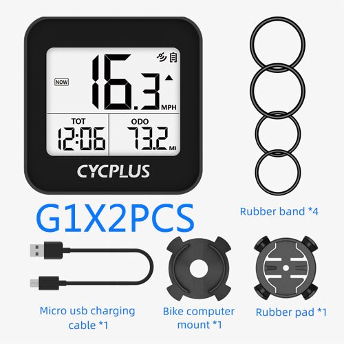Wireless GPS Bicycle Computer CYCPLUS G1 Cycling Speedometer Odometer Stopwatch Tracker Waterproof Computer Bike Accessories: SET 03
