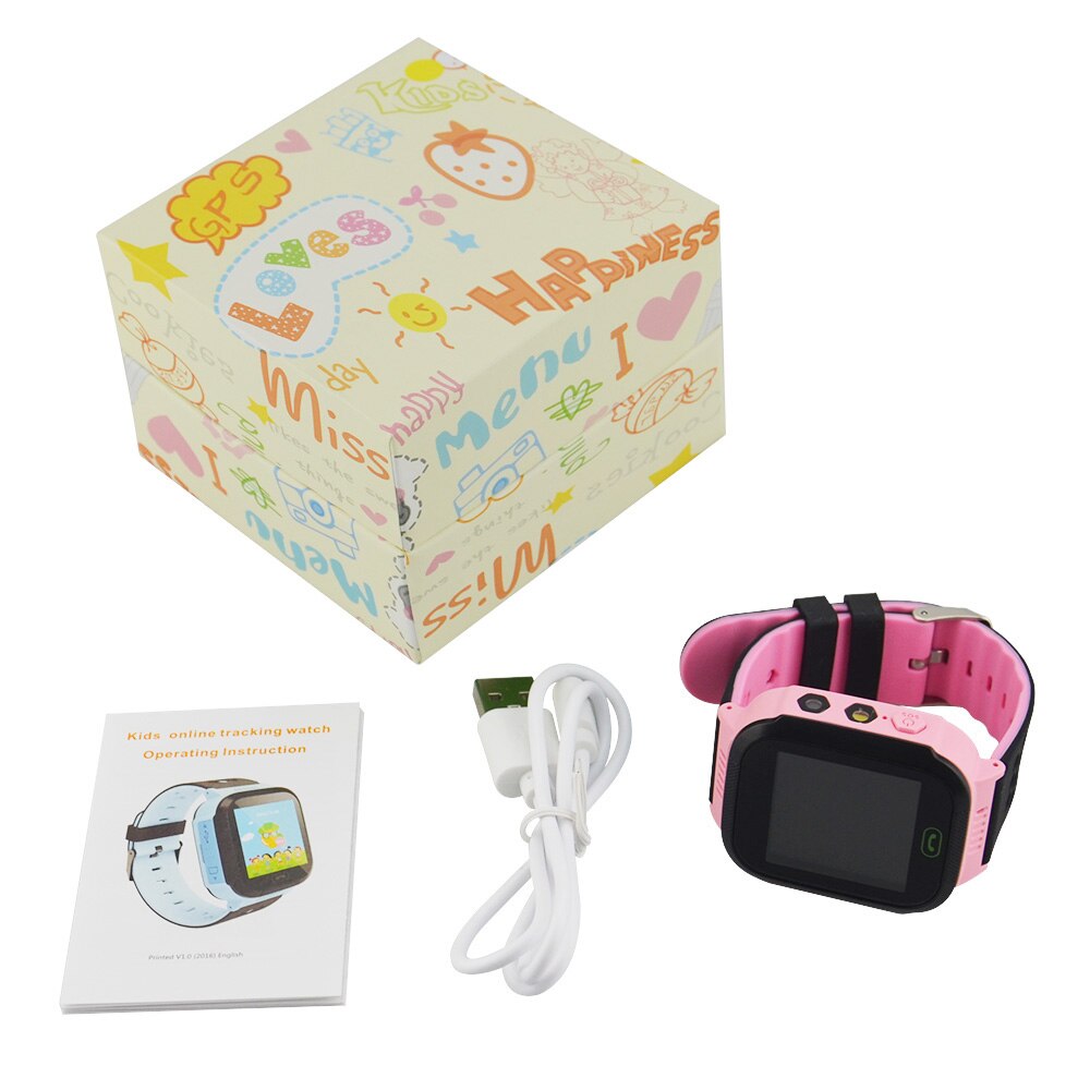 GSM GPRS Kids Wrist Watch Smart Children Watch Y21S 2G GSM Tracker No GPS Module Anti-lost Multi-function Watch Tracker 3 Colors: Pink with Box