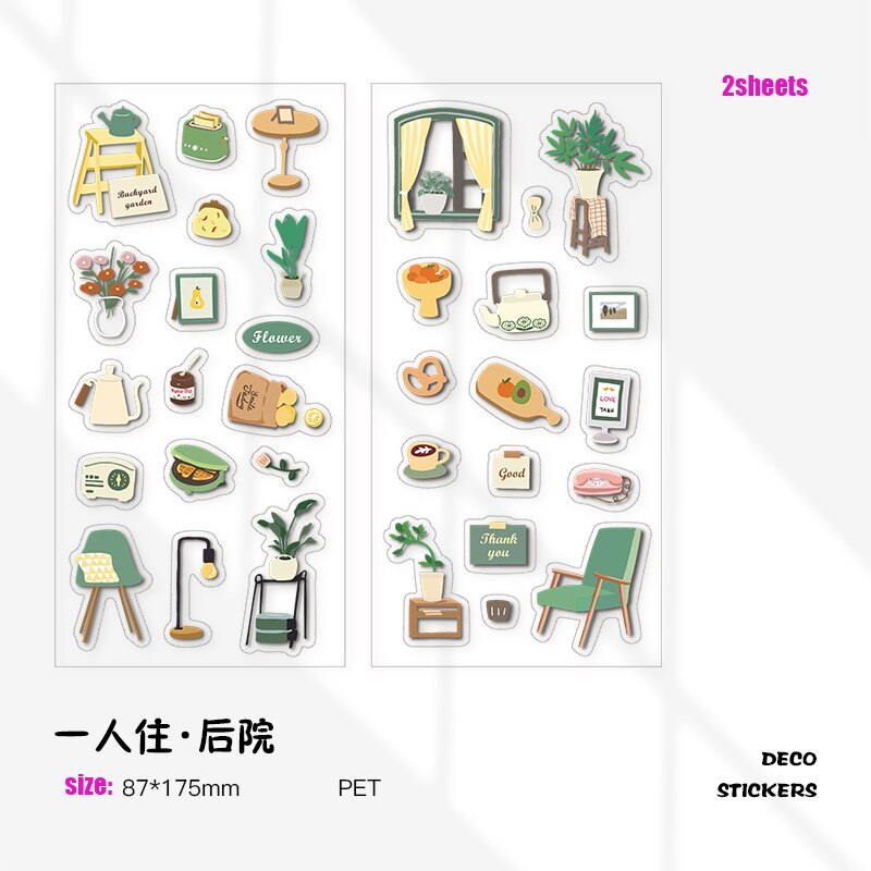 One Person Live Series stickers DIY scrapbooking journal base collage mobile diary happy plan decoration stickers: A  2sheets 1bag