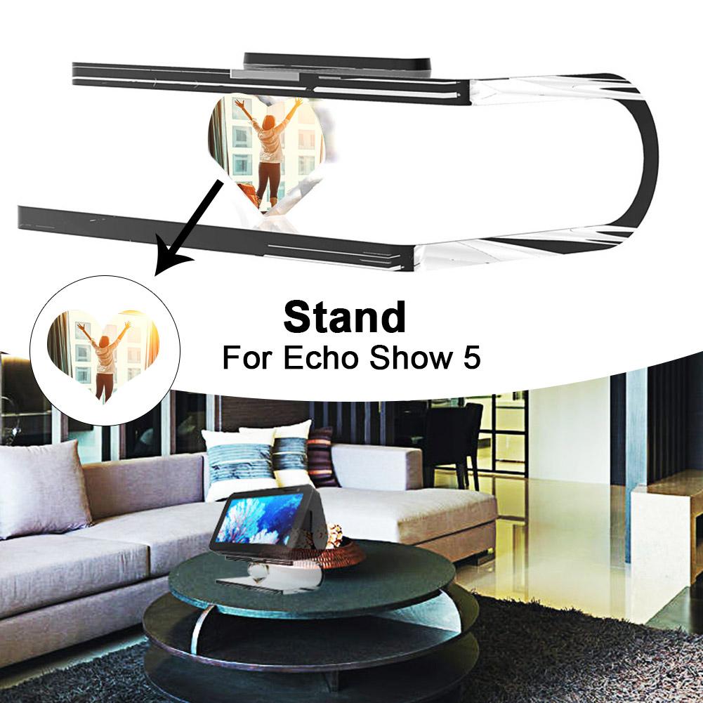 Audio Stand Mount - Transparent Acrylic - Space-Saving Design - Anti-Slip Base for Echo Show 5