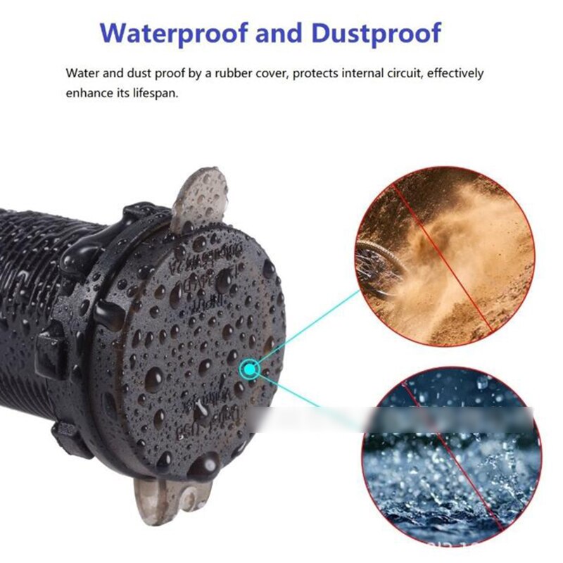 Dubbele usb snellader 3.0 led snellader voor 12v/24v auto's boten motorfietsen suv's bussen vrachtwagens marine auto's  qc 3.0 dubbele usb laders