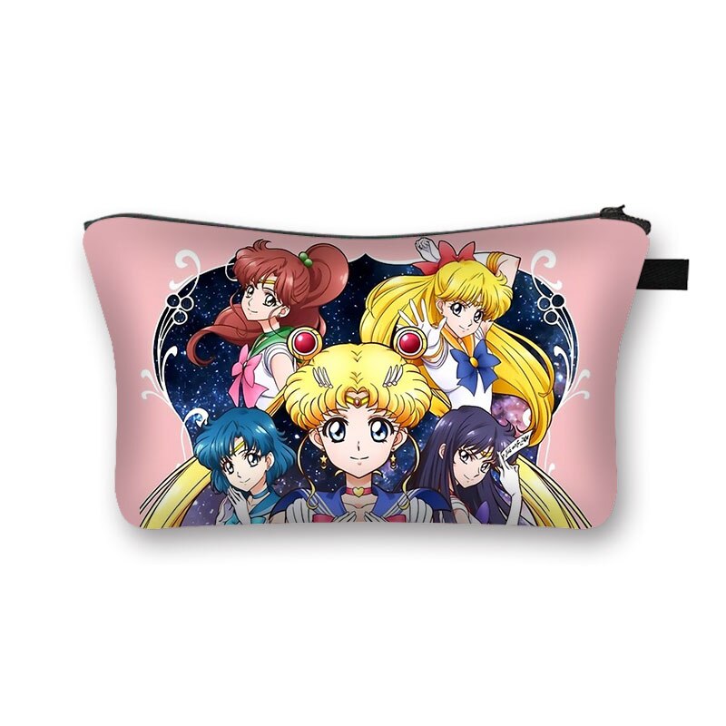 Anime sød kosmetiktaske kvinder makeuptasker piger kosmetiketui til make-up damer rejsearrangører taske makeup boks: Hzbmeishao 09