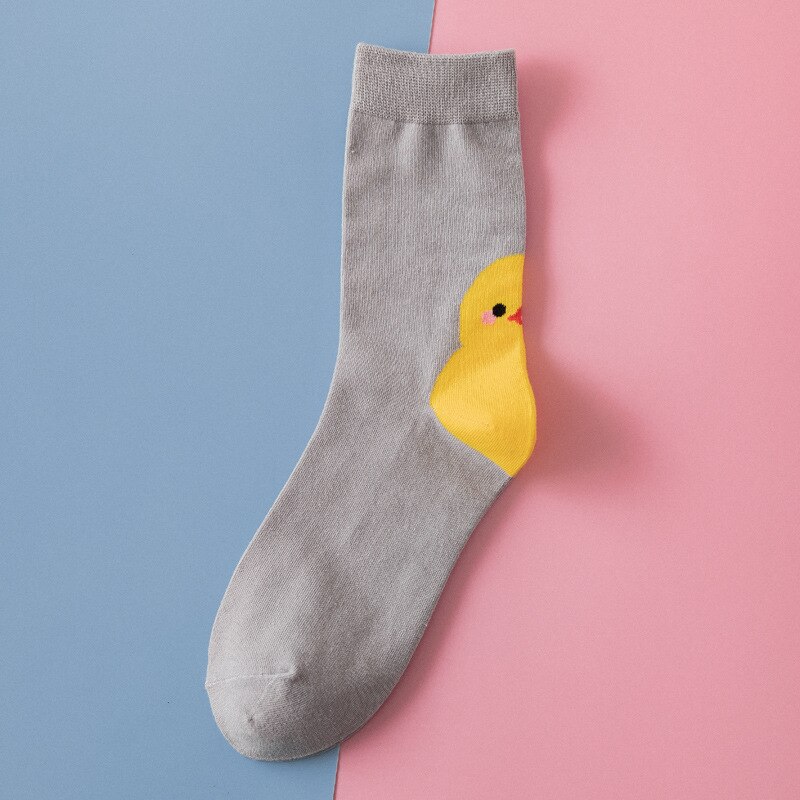 Forår og sommer instagram unisex sokker stil tegneserie dyr kvinder & #39 ;s tube sokker chick søde sokker  eu 35-43 str.: C1