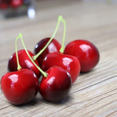 2 capsulesv 3pcs hoge Kunstmatige Nep Simulatie Cherry Model Ornament Craft Fotografie props Kerst Raamdecoratie: Melkwit