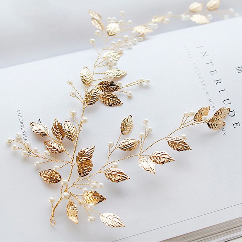 Braut Haar Zubehör Simulierte Schallendes Haar Kämme Hochzeit Haar Zubehör Schmuck Handgemachte Webart Haar Ornamente Kopfschmuck: 35GKY