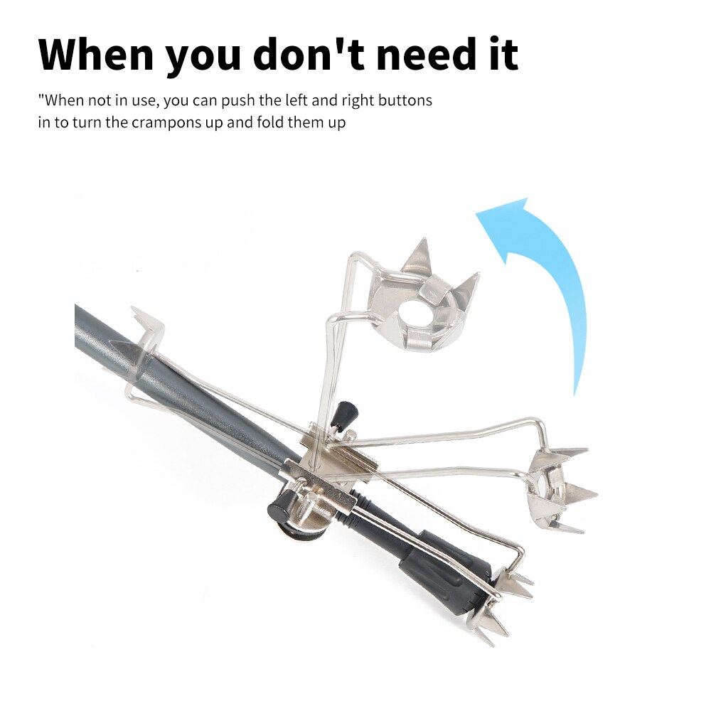 Attachment Ice Claw Trekking Pole Cane Prong Walking Climbing Ice Tip Non Slip Attachment Grip For Canes Or Crutches