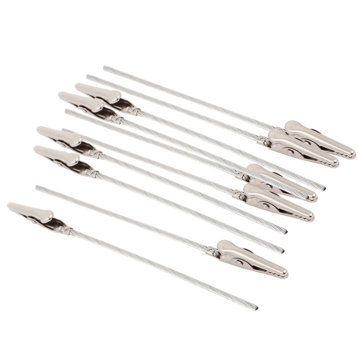 10 x krokodillenklemmen van metaal met draadsteel, alligatorklemmen voor memokaarthouders: Default Title