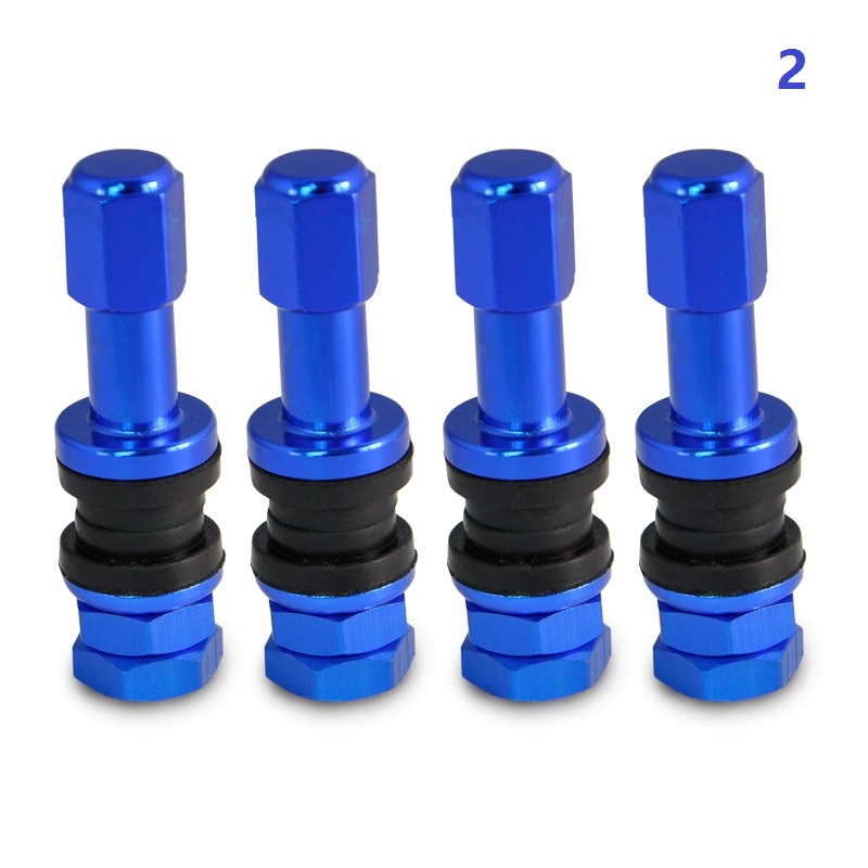 LOPOR 4 unids/set vástago de la válvula del neumático de la rueda de aluminio del coche con la tapa del polvo roja: 2