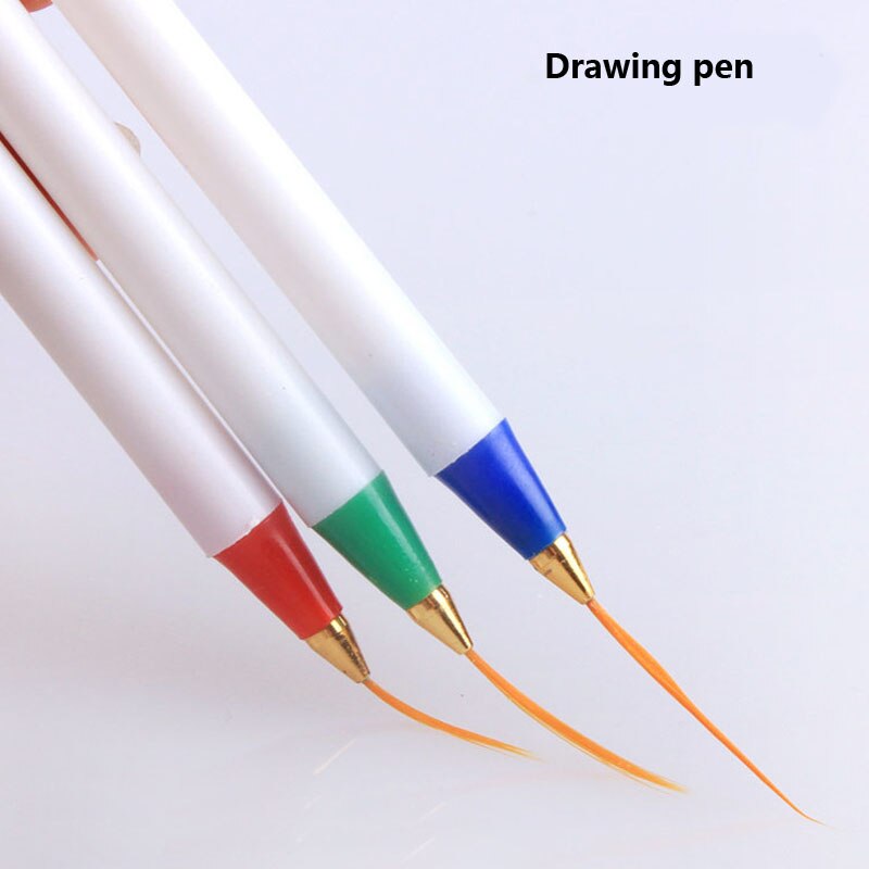 3 teile/satz Super Weiß Nagel Kunst Liner Malerei Stift DIY Acryl UV Gel Pinsel Zeichnung Bausatz Blume Linie Netz Manikübetreffend werkzeug
