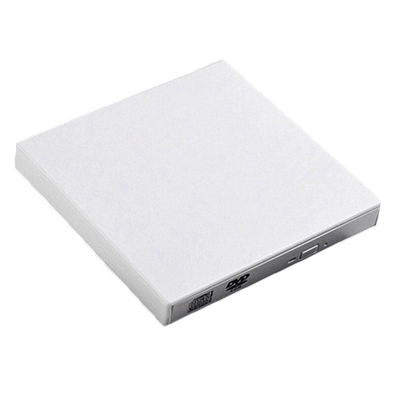 USB2.0 External CD DVD Burner, Desktop / Laptop Universal CD DVD Burner External Drive: White