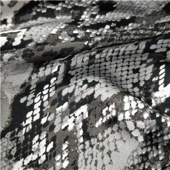 Slangeprint imiteret stof tørklæde pyjama firkantet skjortekjole satin halsudskæring stof