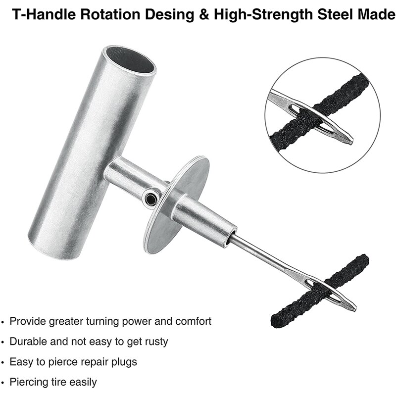 Tire Repair Kit - 67Pcs Heavy Duty Tire Repair Tools & Tire Repair Set for Car, Car Tubeless Heavy Duty Repair Tool