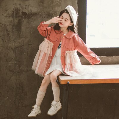 girls trench coat autumn fall kids clothes outwear 12 years old cute