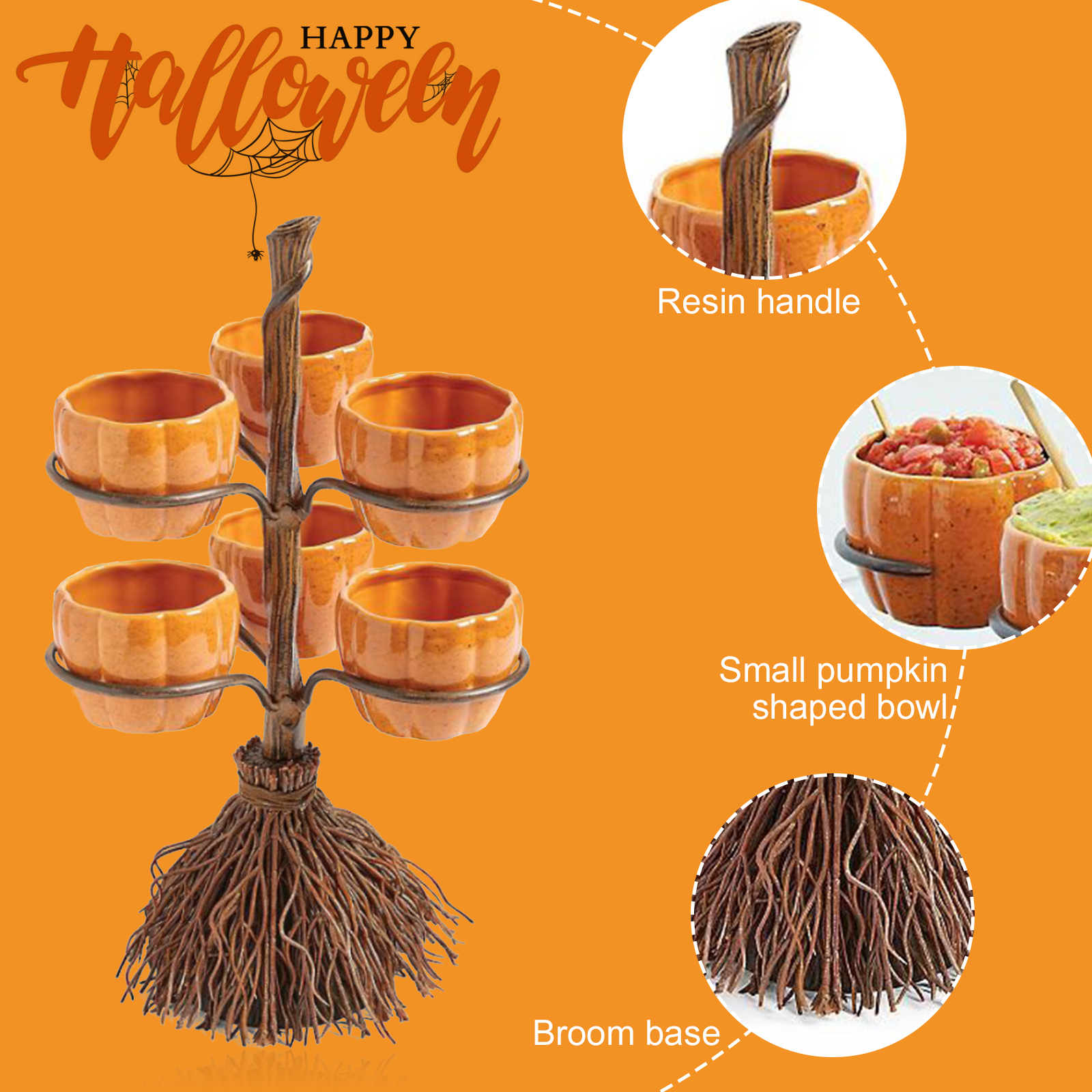 Support à Snack amovible pour Halloween, 3/4/6 bols, décoration de fête, plateau à aliments, ménage, , bonbons, cookies, support de service des aliments