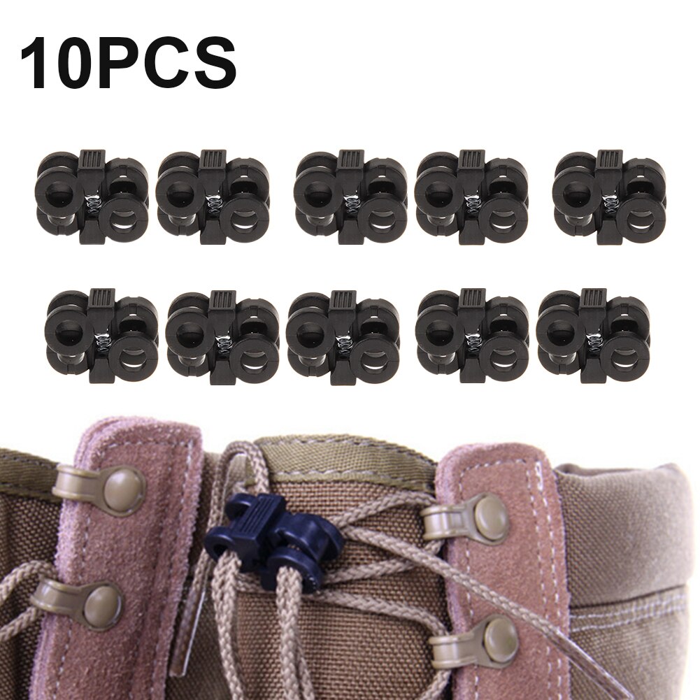 Boucle à lacet à serrage automatique, Gadgets d'extérieur de Camping, cordon antidérapant, verrouillage, bascule à cordon, 4/10 pièces
