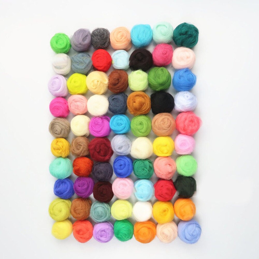 40 Colors 5g Soft DIY Craft Materials Wool Fibre Wool Roving for Trimming DIY Needle Felting Hand Spinning