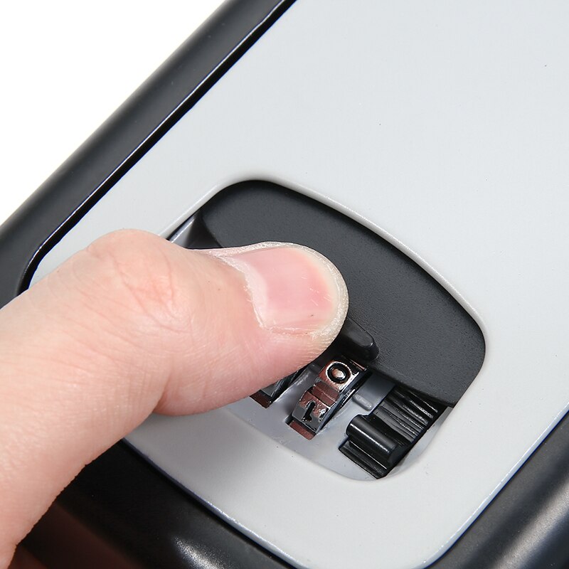 1pc 4- cifret kombinationsnøgle låsekasse aluminium vægmonteret nøgle låsekasse med kode til opbevaring af husnøgle