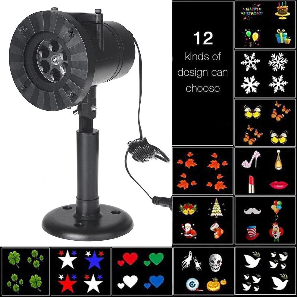 12Patterns RGB Flood Lighting Outdoor Waterproof Led Christmas Lights Projection Lawn Lamp Water Wave Projector Halloween Decor