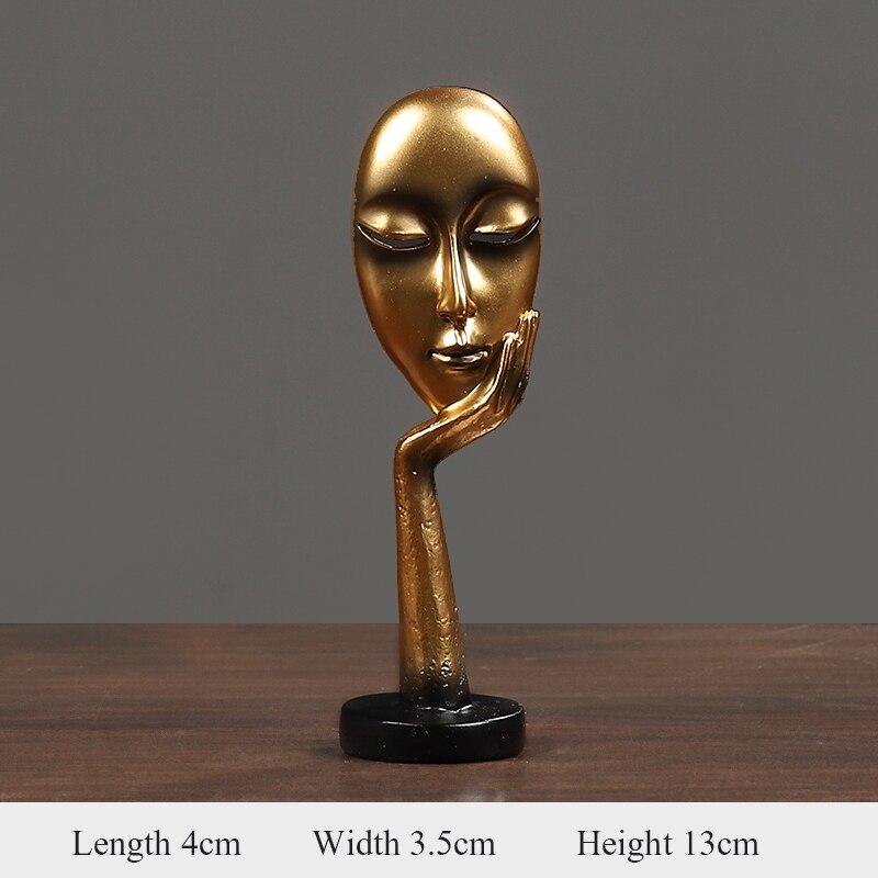 Thinker Statue Abstract Figure Sculpture Small Ornaments Resin Statue Home Crafts Modern Interior Decoration home accessorie: C