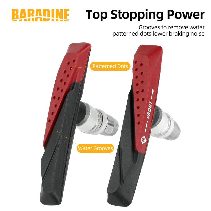 Baradine 959V 73mm MTB V-Brake Pads Mechanical Linear Pull Brakes Dual Compound Bicycle Brake Blocks All-Weather use