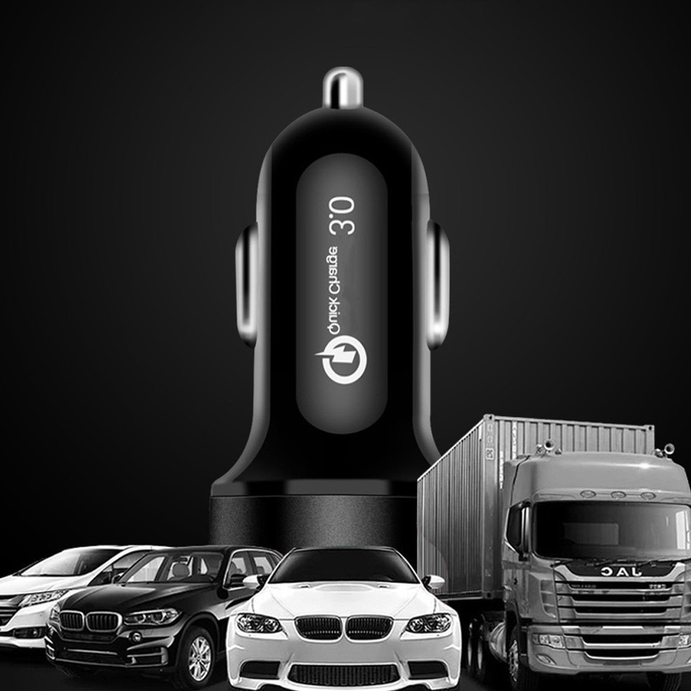 Kfz-ladegerät mit 2  qc3.0 und schnellladefunktion für samsung, huawei, iphone 11 und 8 plus, universeller aluminium-doppel-usb-kfz-ladeadapter