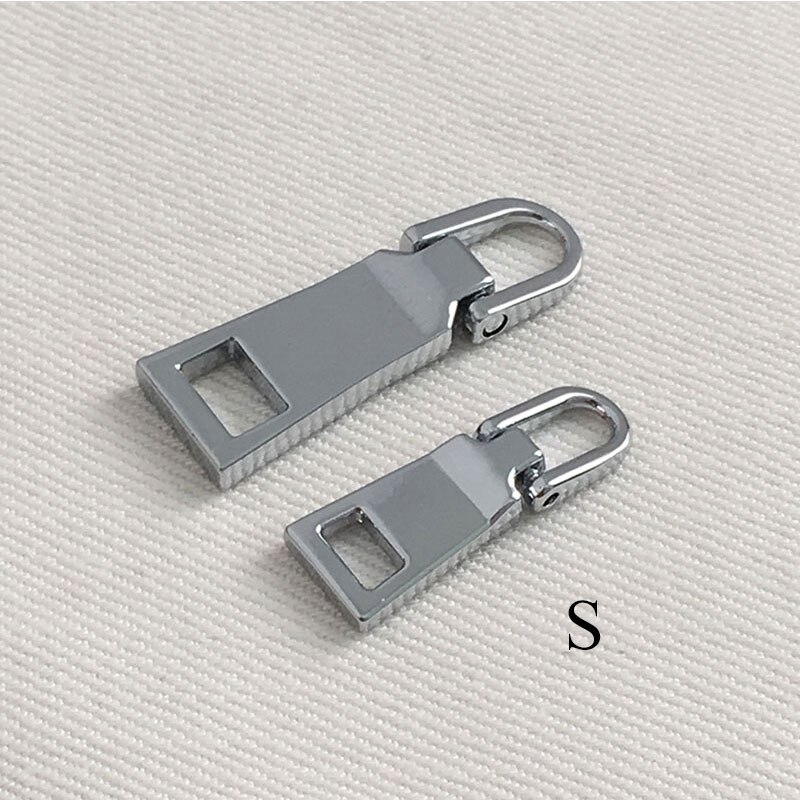 1PC Staccabile 3 #5 # Metallo Cursori E Ganci per Chiusure Lampo Estrattori cerniera lampo kit di Riparazione Chiusure Lampo Tirare per Sacchetti di Indumento di CUCITO Fai DA Te artigianato: leggero argento S