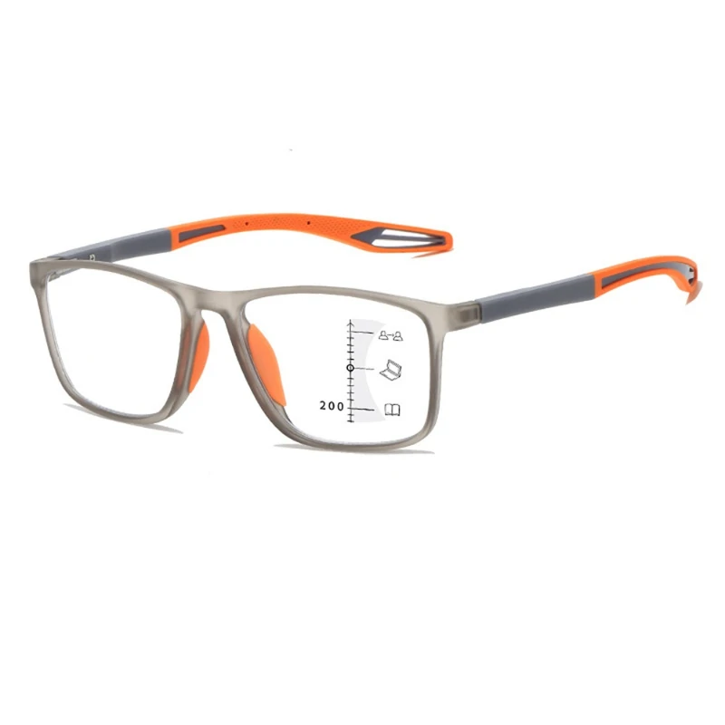 Lunettes de lecture multifocales progressives pour femmes et hommes, monture TR90, Anti-lumière bleue, sport, bifocales, presbytie, avec dioptrie